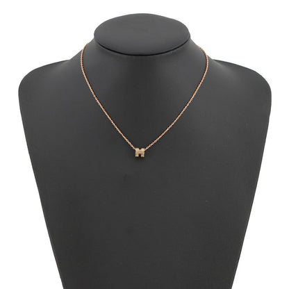 HERMES Pop Ash Necklace Splash H Bronze Dre Metal