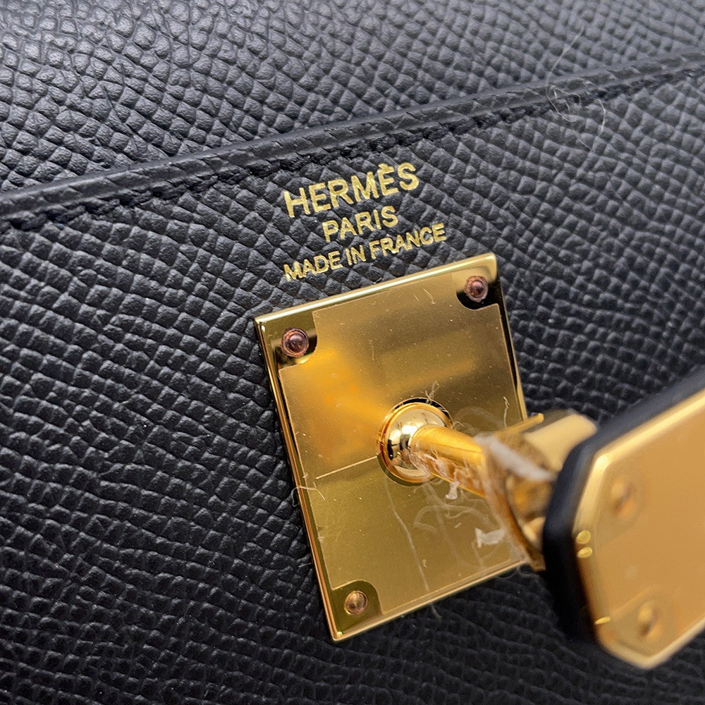 HERMES Kelly Elan Black Epsom