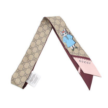 GUCCI Higuchi Yuko Scarf Bordeaux/Beige848291 Silk100%