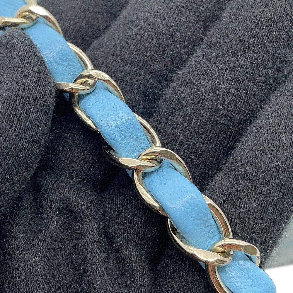 CHANEL Mini Matelasse Flap Chain Shoulder Bag Blue/White/SilverA69900 B23529 U6845 Tweed Size 20