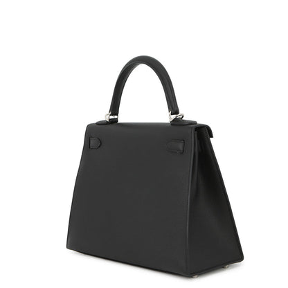 HERMES Kelly Sellier Black Epsom Size 28