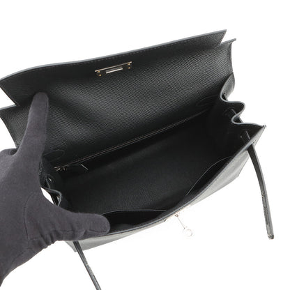 HERMES Kelly Sellier Black Epsom Size 28
