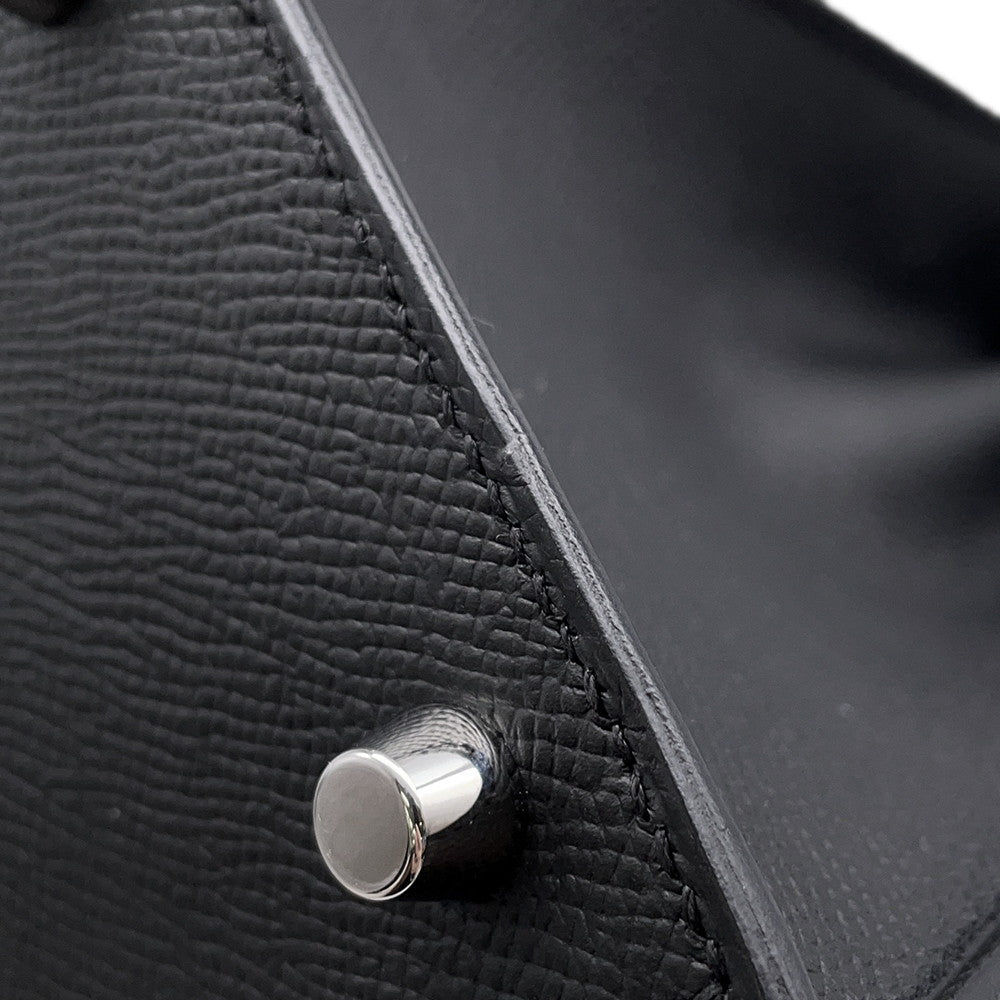 HERMES Kelly Sellier Black Epsom Size 28