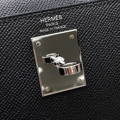 HERMES Kelly Sellier Black Epsom Size 28