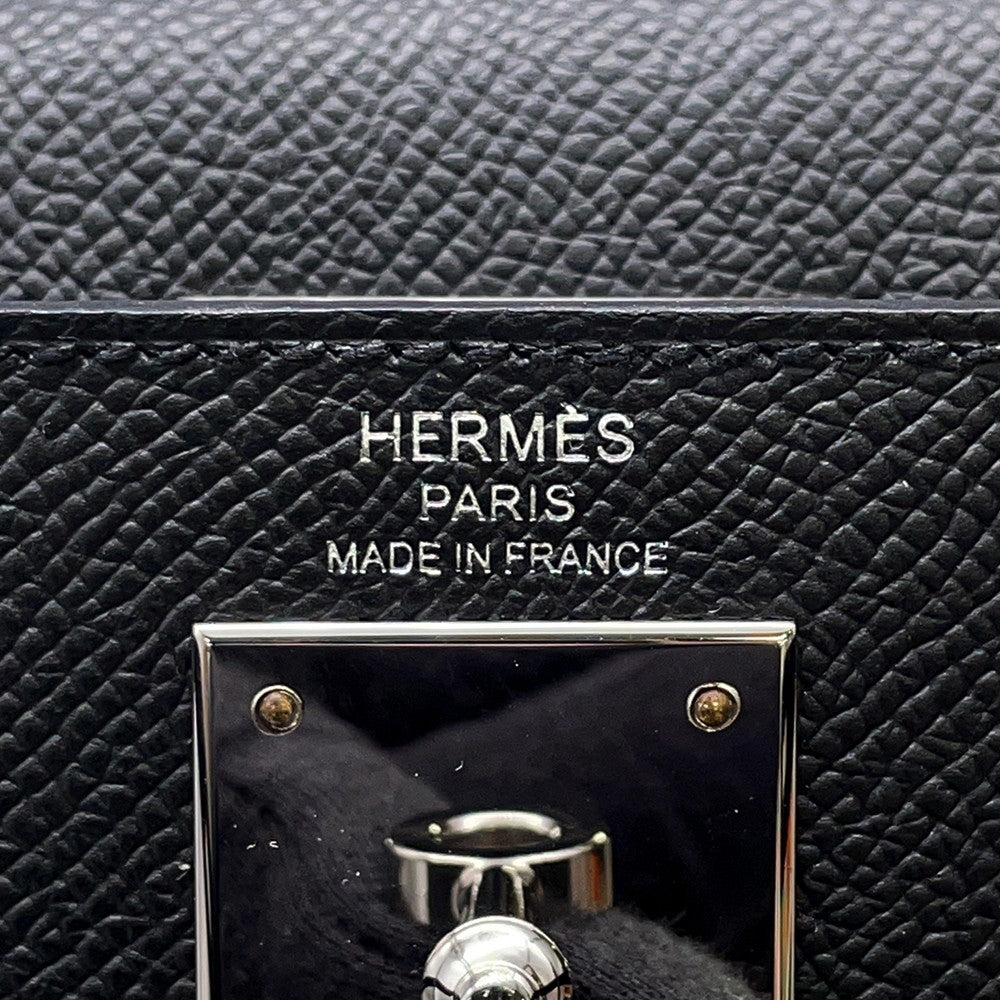 HERMES Kelly Sellier Black Epsom Size 28