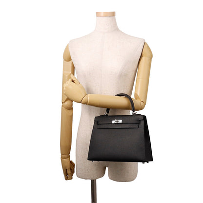 HERMES Kelly Sellier Black Epsom Size 25