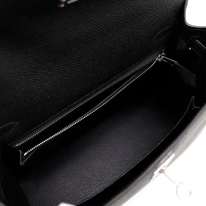 HERMES Kelly Sellier Black Epsom Size 25
