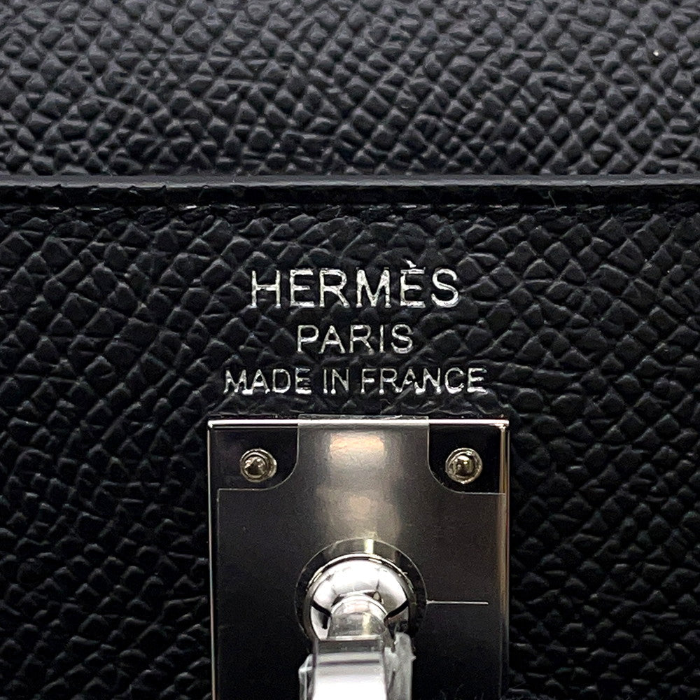 HERMES Kelly Sellier Black Epsom Size 25