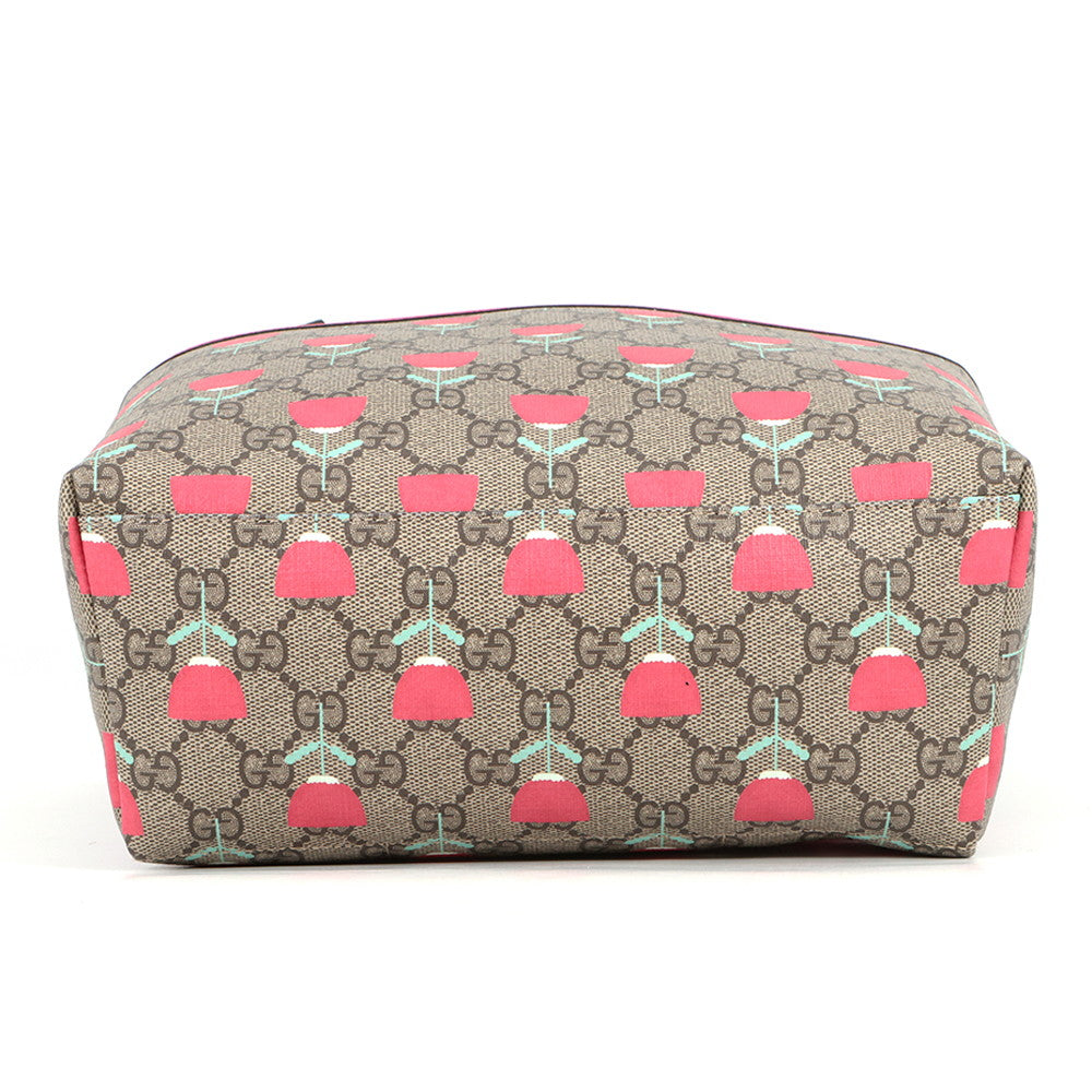 GUCCI Kim Seung-yeon Children's Flower Print Backpack Beige/Red782708 FADLO 9777 GG Supreme Leather