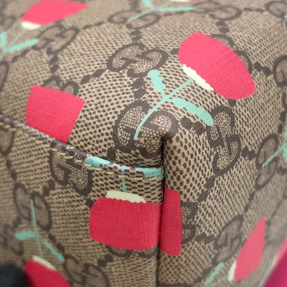 GUCCI Kim Seung-yeon Children's Flower Print Backpack Beige/Red782708 FADLO 9777 GG Supreme Leather