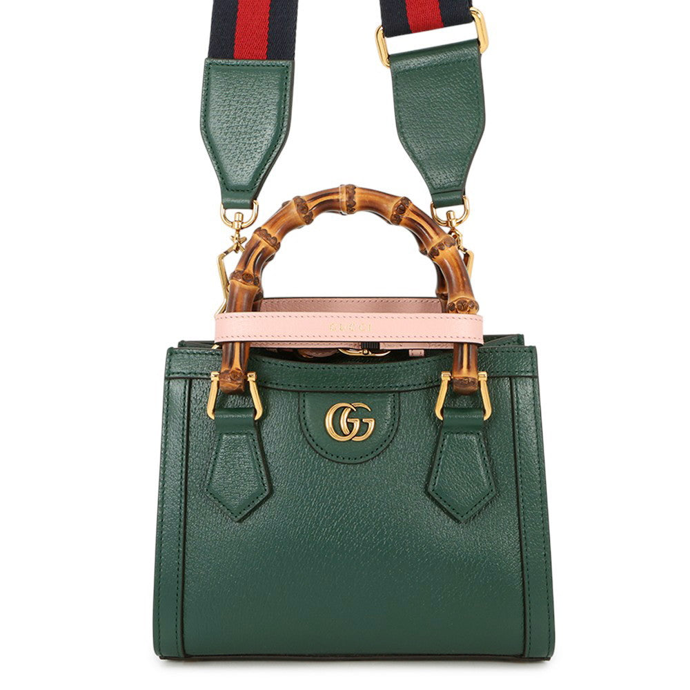 GUCCI Diana Bamboo 2-way Handbag Green702732 U3ZDT 3670 Leather Size Mini