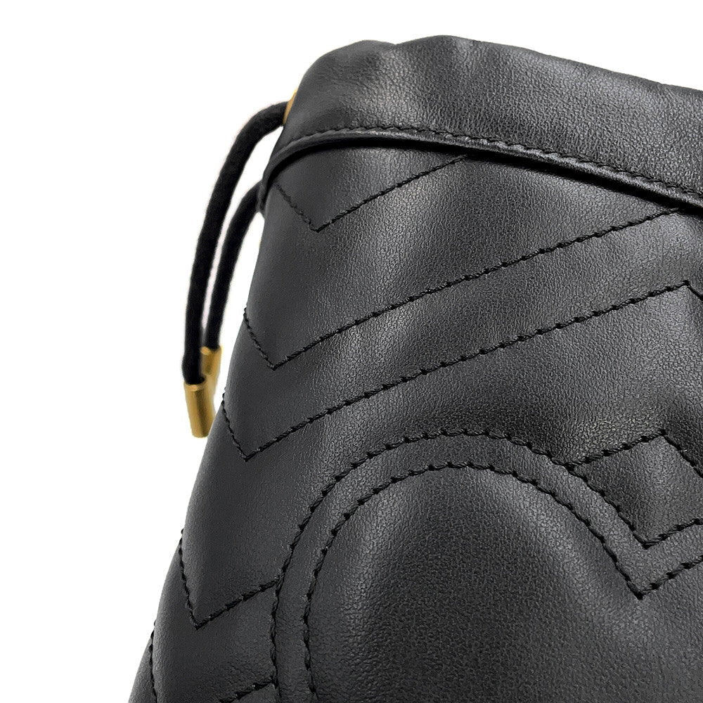 GUCCI GG Marmont Baguette Bag Black575163 DTDRT 1000 Leather Size Mini