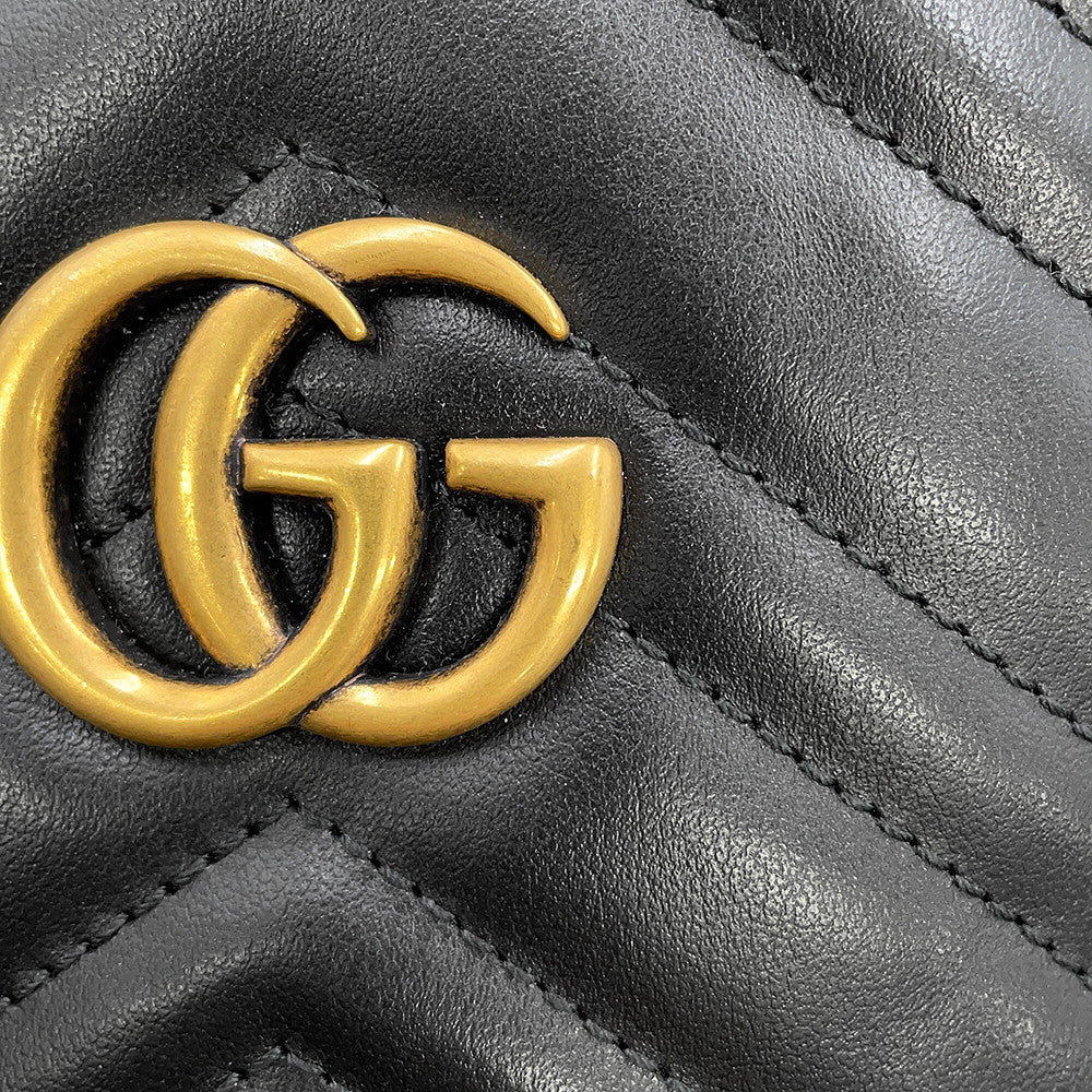 GUCCI GG Marmont Baguette Bag Black575163 DTDRT 1000 Leather Size Mini