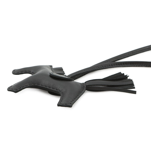 HERMES Rodeo Bag Charm Black Lambskin Size PM