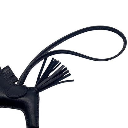 HERMES Rodeo Bag Charm Black Lambskin Size PM