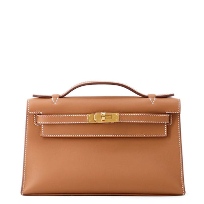 HERMES PochetteKelly Gold Swift Leather