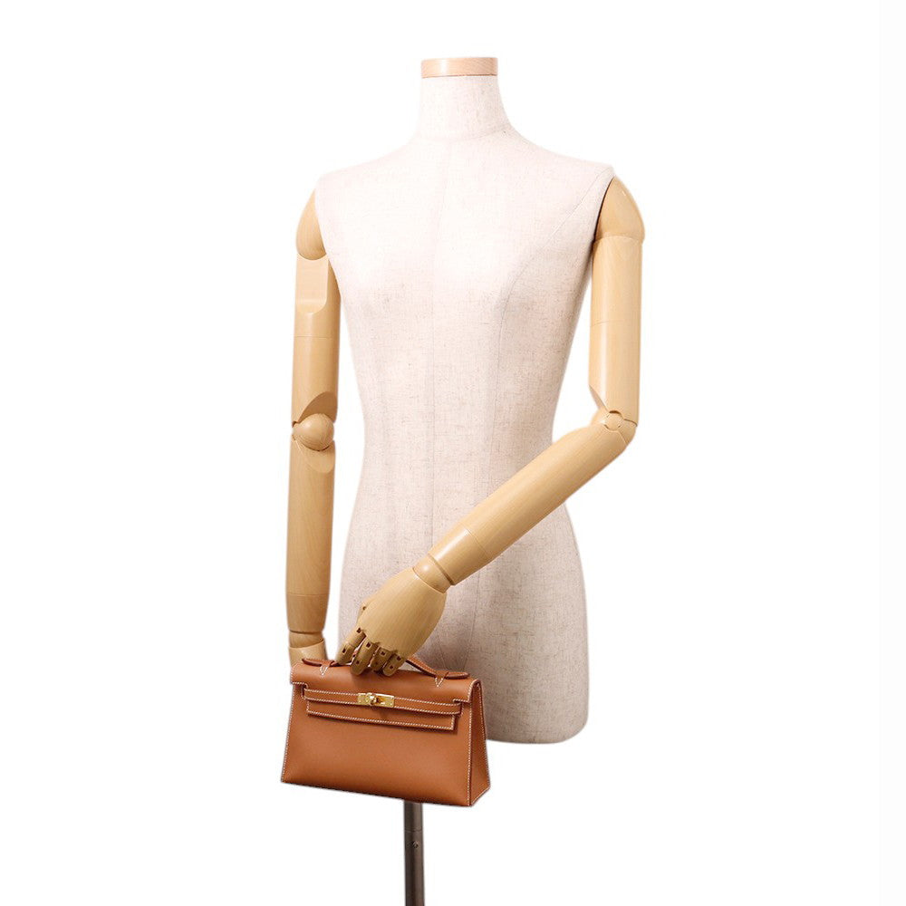 HERMES PochetteKelly Gold Swift Leather