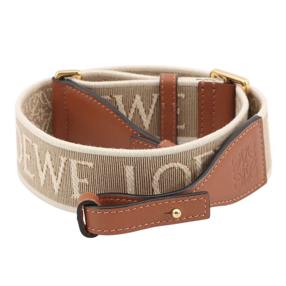 LOEWE Anagram Shoulder Strap Natural/TanC886T90X01 Canvas Leather