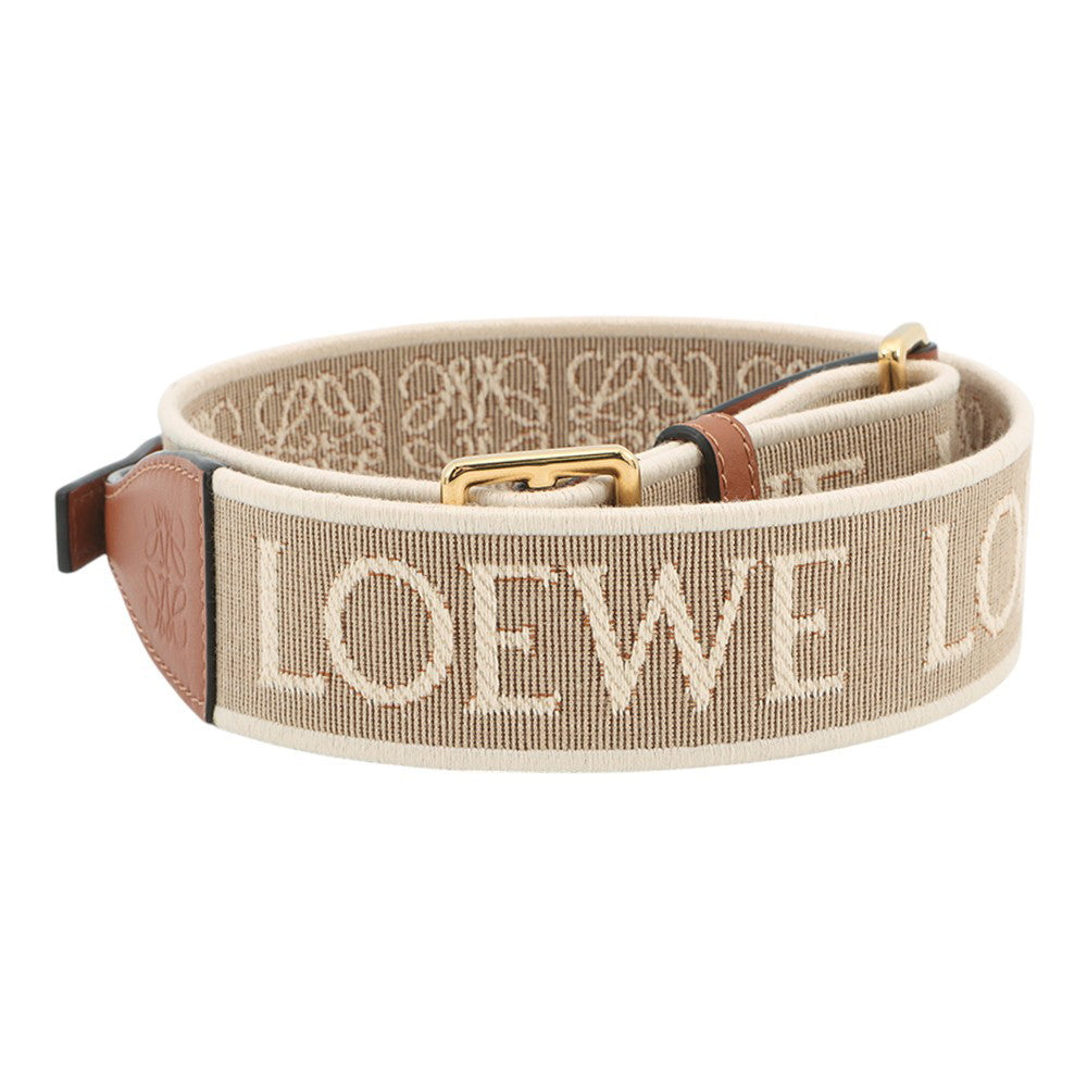 LOEWE Anagram Shoulder Strap Natural/TanC886T90X01 Canvas Leather