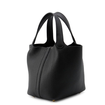 HERMES Picotin Lock Black Taurillon Clemence Size PM