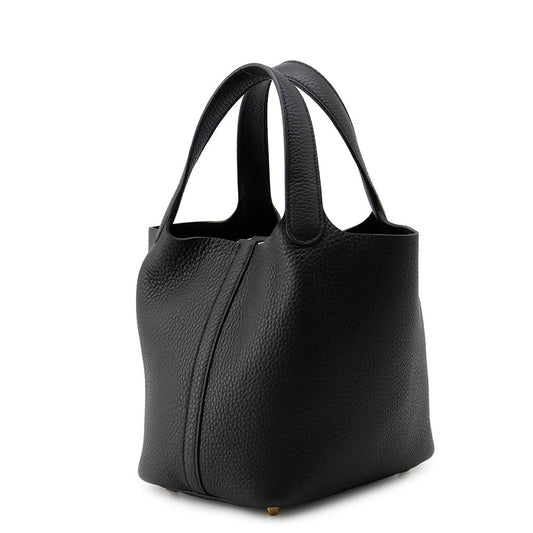 HERMES Picotin Lock Black Taurillon Clemence Size PM