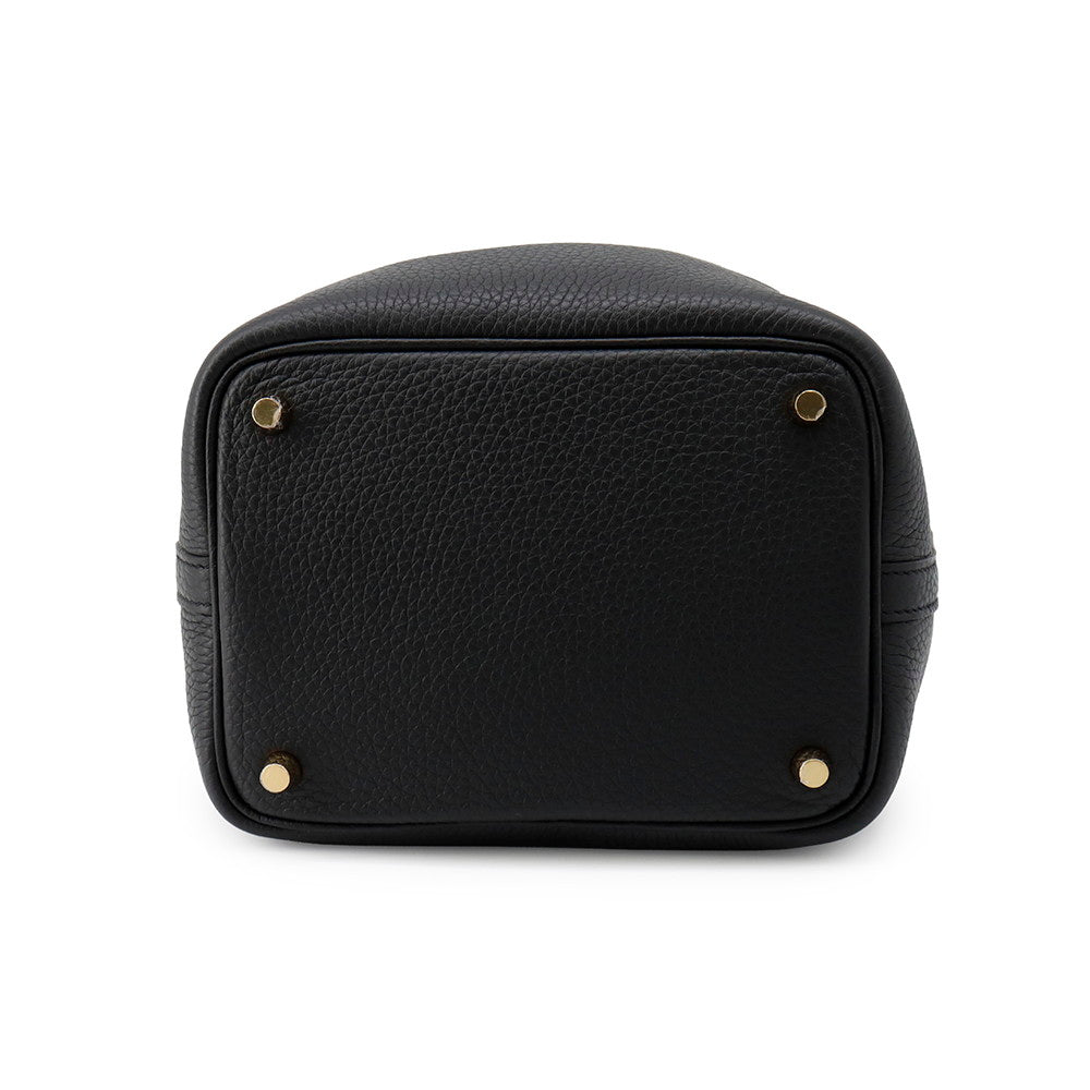 HERMES Picotin Lock Black Taurillon Clemence Size PM
