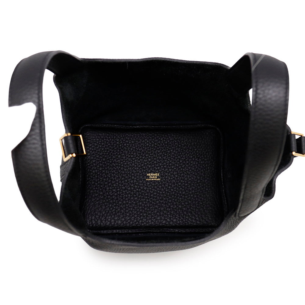 HERMES Picotin Lock Black Taurillon Clemence Size PM