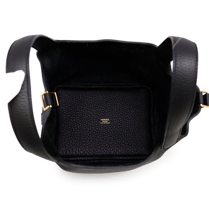 HERMES Picotin Lock Black Taurillon Clemence Size PM