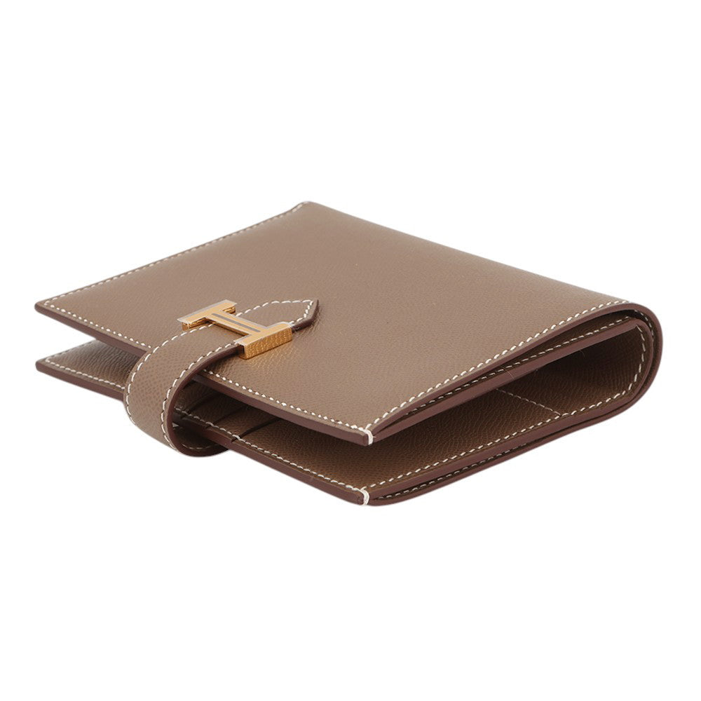 HERMES BEAN Compact Etoupe Veau Madame