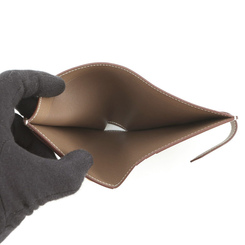 HERMES BEAN Compact Etoupe Veau Madame