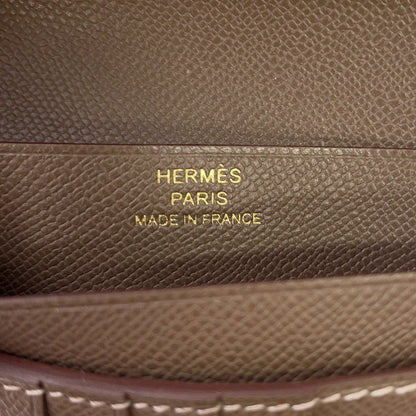 HERMES BEAN Compact Etoupe Veau Madame