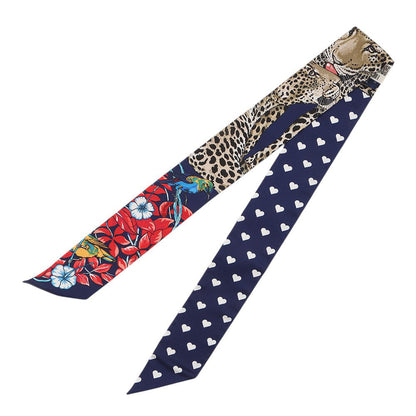 HERMES Twilly Jungle Love Love Marine/Rouge/Blanc Silk100%
