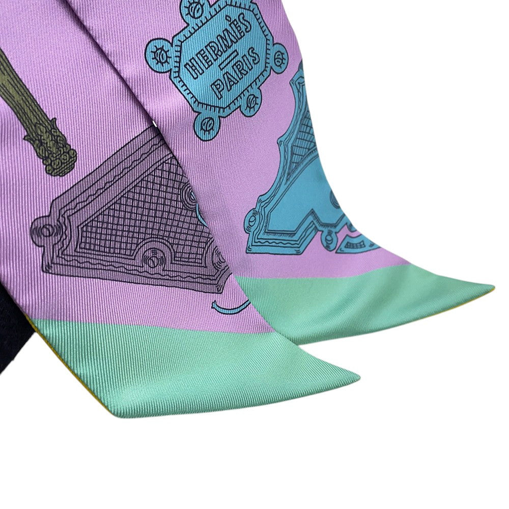 HERMES Twilly Merveilleuses Lanternes Purple/Multicolor Silk100%