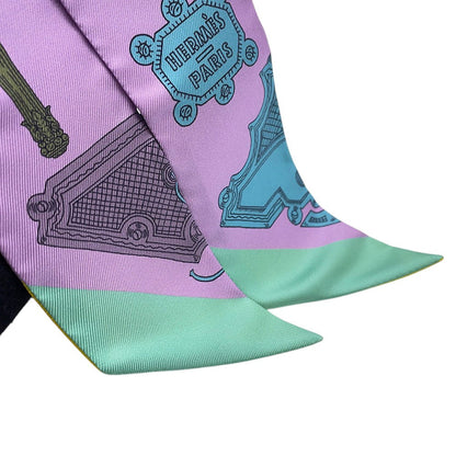 HERMES Twilly Merveilleuses Lanternes Purple/Multicolor Silk100%
