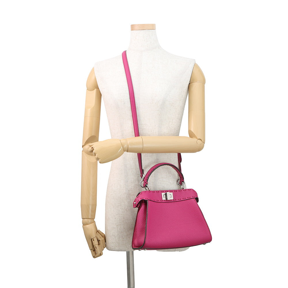 FENDI Selleria Peekaboo Pink8BN244 Leather Size Mini