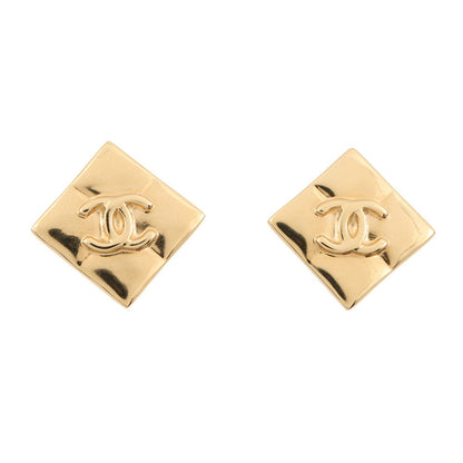 CHANEL Matelasse CC Logo Square Earrings GoldABE656-B18535-NAAKS Gold Plated