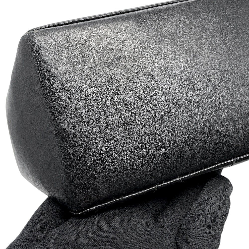CHANEL Jumbo Matelasse Large CC Logo Chain Shoulder Black Leather