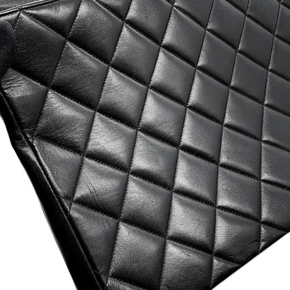 CHANEL Jumbo Matelasse Large CC Logo Chain Shoulder Black Leather