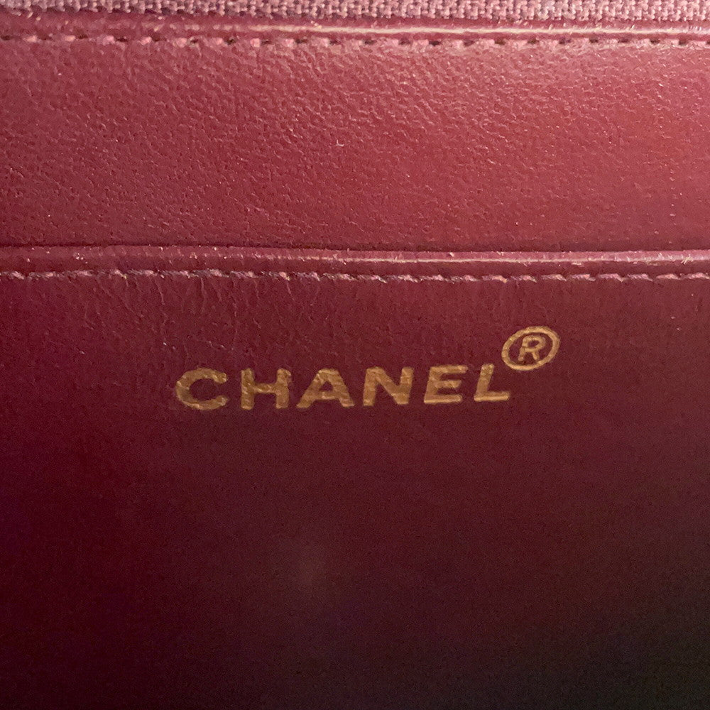 CHANEL Jumbo Matelasse Large CC Logo Chain Shoulder Black Leather