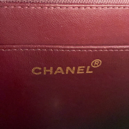 CHANEL Jumbo Matelasse Large CC Logo Chain Shoulder Black Leather