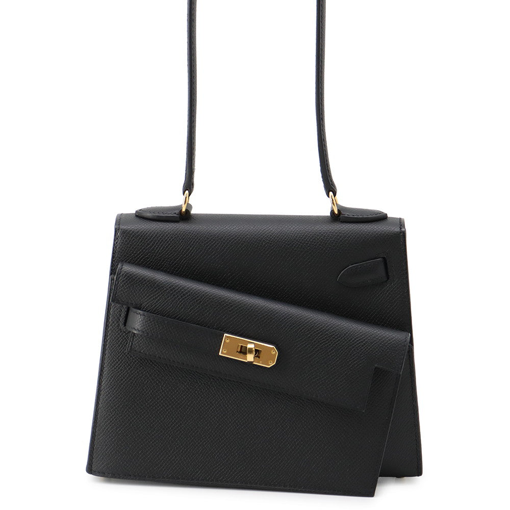 HERMES Kelly Disorder Black Epsom Size 20