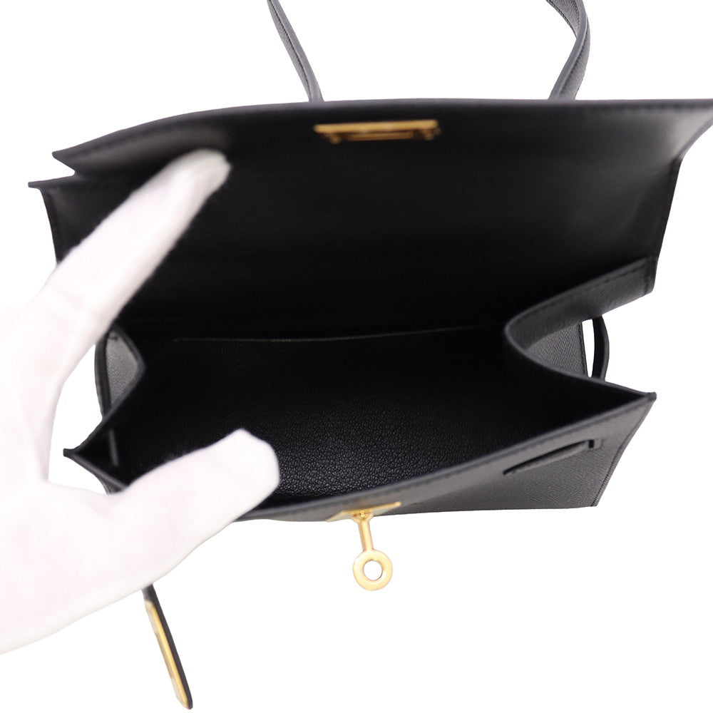 HERMES Kelly Disorder Black Epsom Size 20