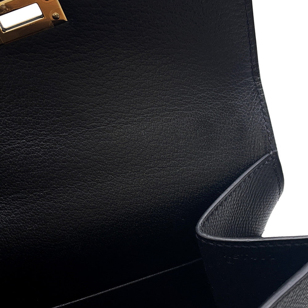 HERMES Kelly Disorder Black Epsom Size 20