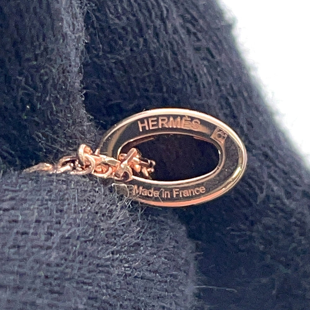 HERMES Pop Ash Necklace Size Mini Black Gold Plated Lacquer