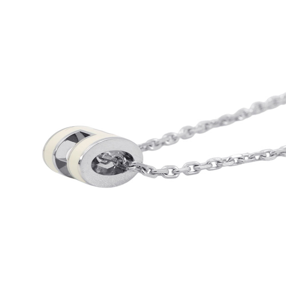 HERMES Pop Ash Necklace Size Mini White Metal
