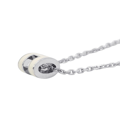 HERMES Pop Ash Necklace Size Mini White Metal