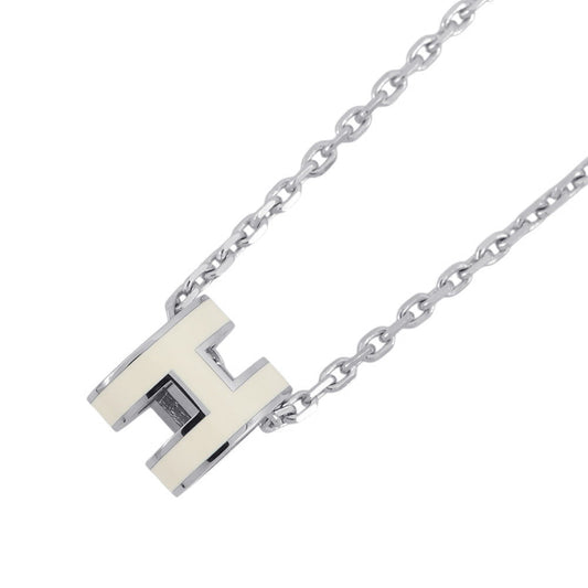 HERMES Pop Ash Necklace Size Mini White Metal