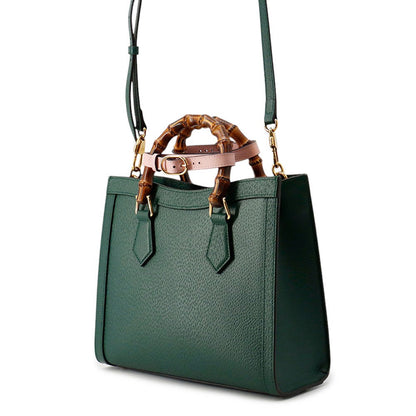 GUCCI Diana Bamboo 2-way Handbag Green702721 Leather Size Small