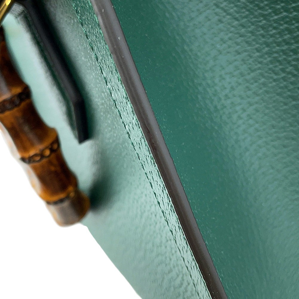 GUCCI Diana Bamboo 2-way Handbag Green702721 Leather Size Small