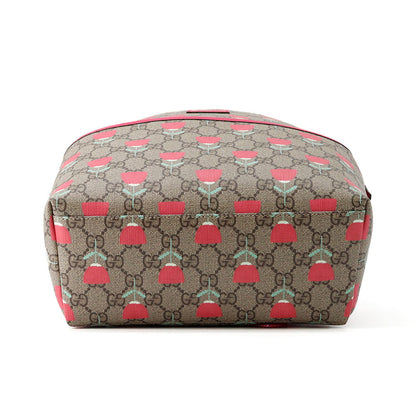 GUCCI Children's Kim Seung-yeon Flower Print Backpack Beige/Red782708 GG Supreme Leather